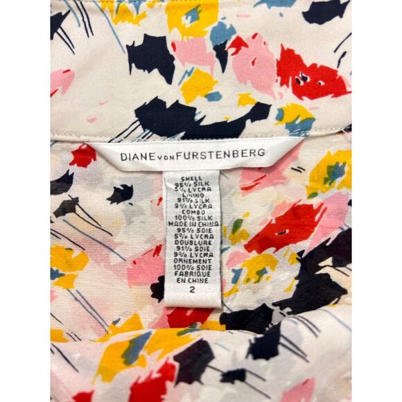 Diane Von Furstenberg Abstract Print Silk Lycra Ruffle Skirt size 2 - Picture 5 of 5